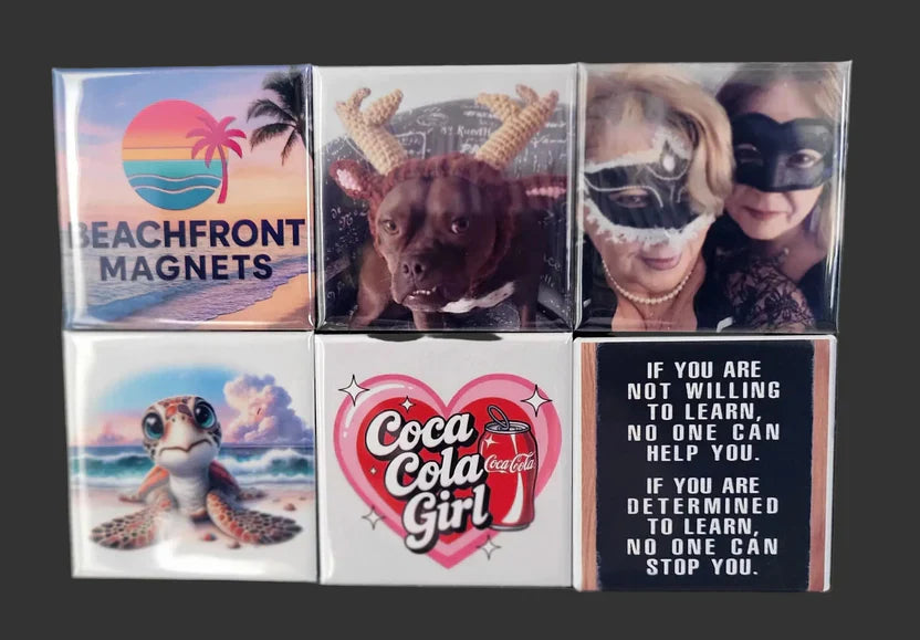 6 Custom Square Photo Magnets