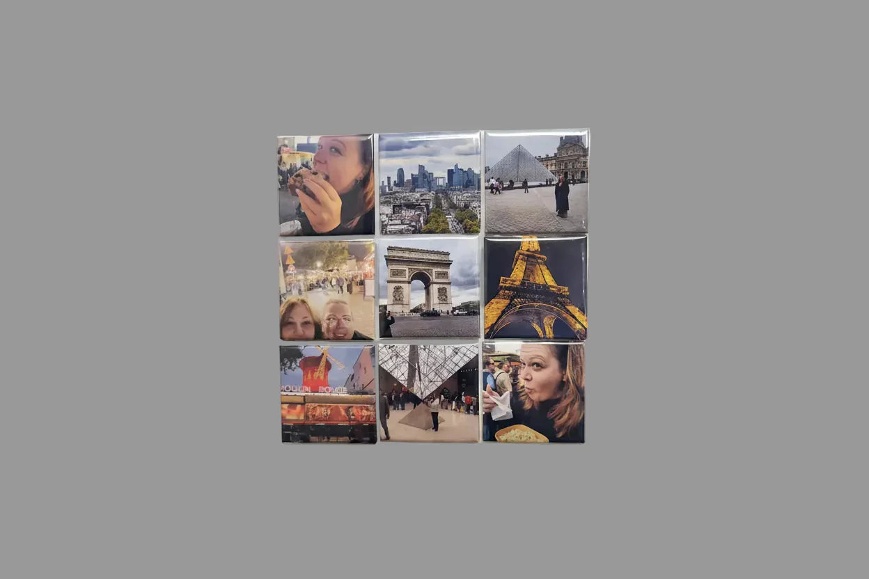 9 Custom Square Photo Magnets